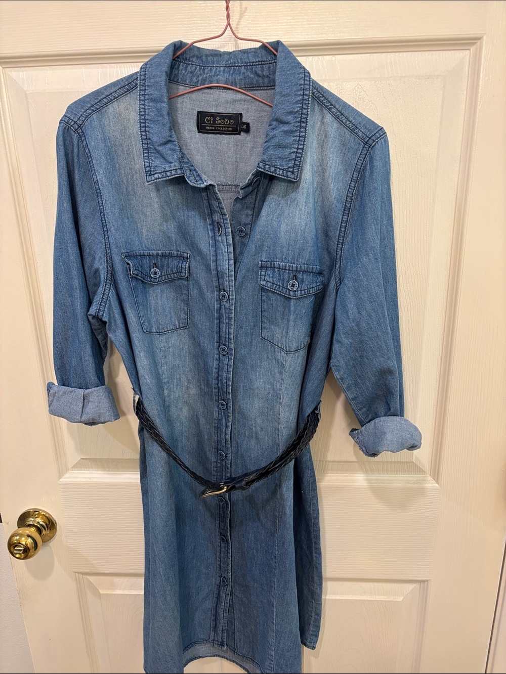 Ci Sono Light Blue Denim Shirt Dress